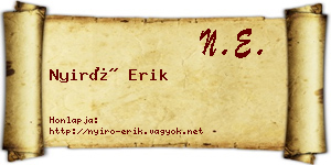 Nyirő Erik névjegykártya
